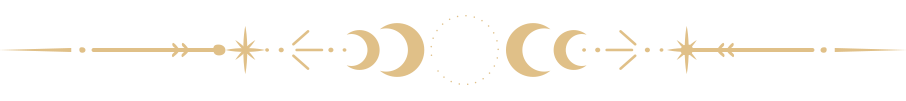 About this design: A decorative horizontal divider featuring a symmetrical pattern with crescent moons and lines, resembling celestial symbols. The soft golden elements stand out beautifully against a transparent background.